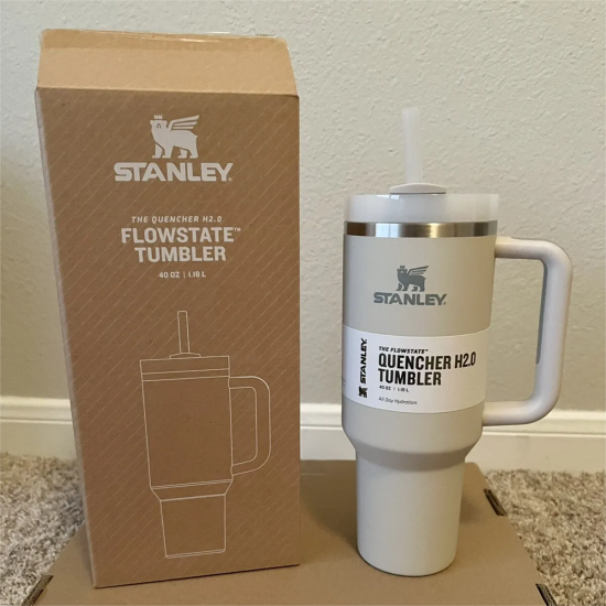 Stanley Quencher H2.0 FlowState: 40 OZ Stainless Steel Vacuum Insulated Tumbler with Leak-Proof Lid and Straw, Ideal for Water, Iced Tea, and Coffee"